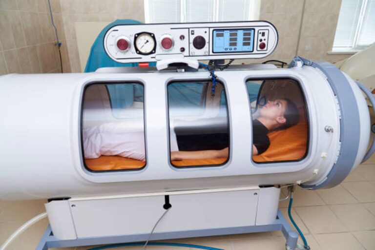 Patient-receiving hyperbaric-oxygen-therapy-treatment
